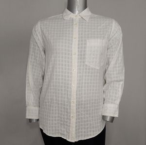 Cascade Blues Shirt Texture Woven Cotton Collar